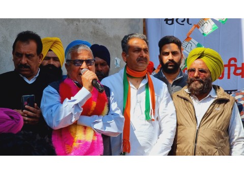 Mr. Dharamveer Gandhi campaigned for election in Sangrur