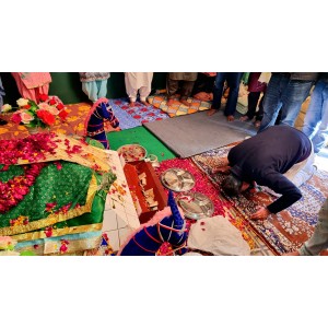 Bowing Down at the Shrine of Pir Baba Ji at Upli Road of Sangrur